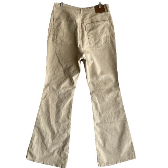 Levi’s 70’s High Rise Flare Corduroy Womens Jeans Pants Cream 32 Boho Hippie Y2K - Picture 5 of 8